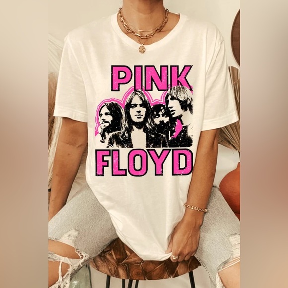 Imani Amaris Tops - •Pink Floyd• Vintage White Crew Neck T-Shirt